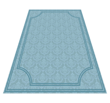 Tapis vinyle salle a manger baroque bleu doux - TenStickers