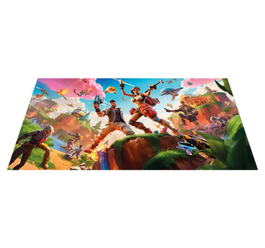 Tapis vinyle personnages jeux vidéo en action - TenStickers