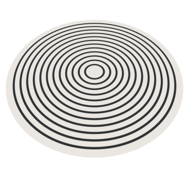 Tapis vinyle bureau cercles noirs et blancs - TenStickers