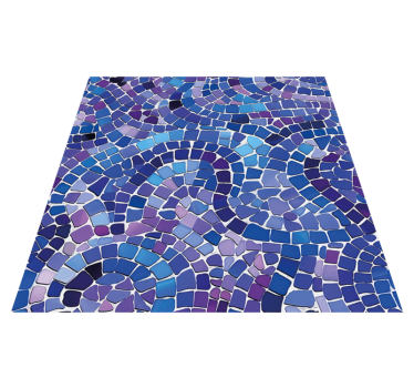 Tapis vinyle bleu effet mosaïque - TenStickers