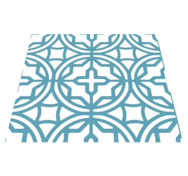 Tapis vinyle bleu motif géométrique turquoise - TenStickers