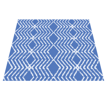 Tapis vinyle bleu motif en zigzag - TenStickers