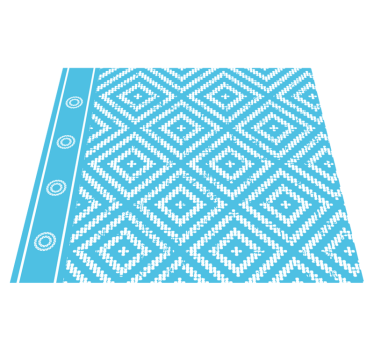 Tapis vinyle bleu motif de carrés modernes - TenStickers
