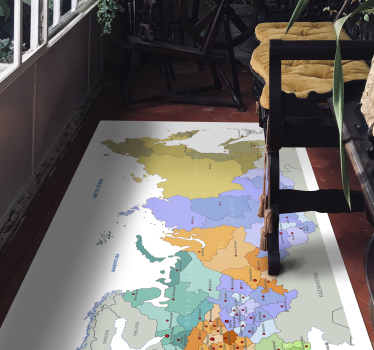Tapis vinyl mappemonde Carte urss - ou - TenStickers