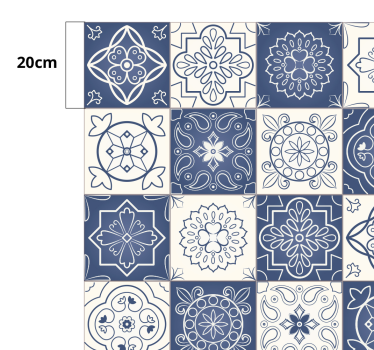 tapis vinyle ultra moderne Impression de carreaux bleus - TenStickers