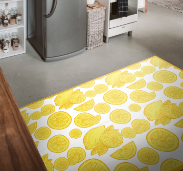 tapis cuisine Croquis orange et citron - TenStickers