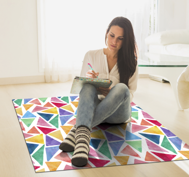 Tapis de vinyle pastel mosaïque triangles - TenStickers