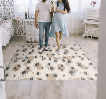 Tapis de chambre à coucher vinyle marguerites vintage - TenStickers