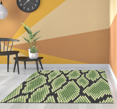 Tapis en vinyle imprimé peau de serpent verte - TenStickers