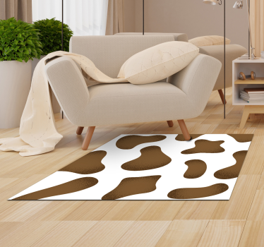 Tapis en vinyle marron imprimé animal de vache - TenStickers