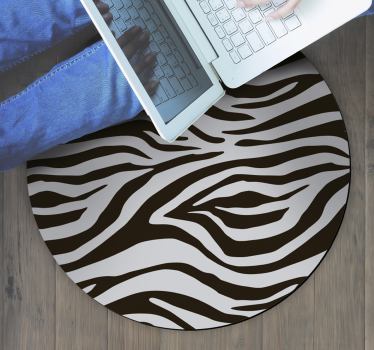 Tapis rond en vinyle imprimé zèbre - TenStickers
