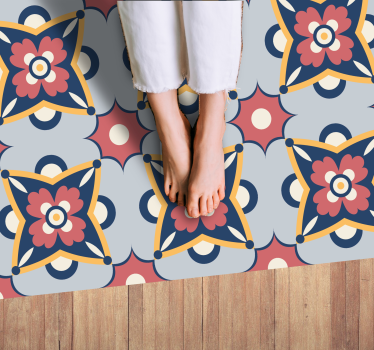 Tapis vinyle carreaux design de motifs colorés du sud - TenStickers