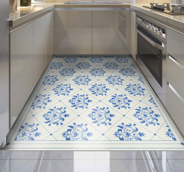 Tapis vinyle floral adhesif deco ornemental vintage - TenStickers
