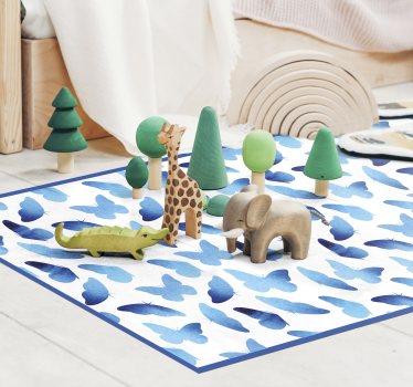 tapis vinyle forme animal Papillons peints - TenStickers