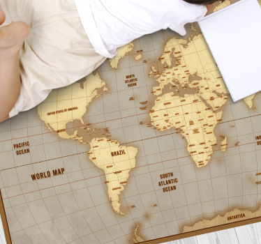 Tapis vinyl mappemonde Carte scolaire - planisphère - TenStickers
