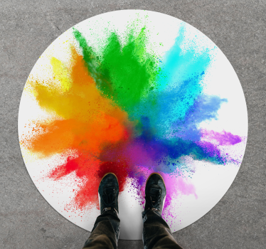 Tapis vinyle personnalise Explosion de couleurs - TenStickers