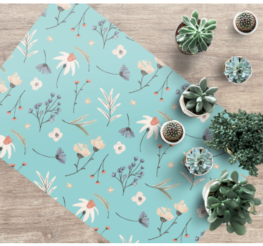 tapis vinyle pour bureau Fleurs et feuilles - TenStickers