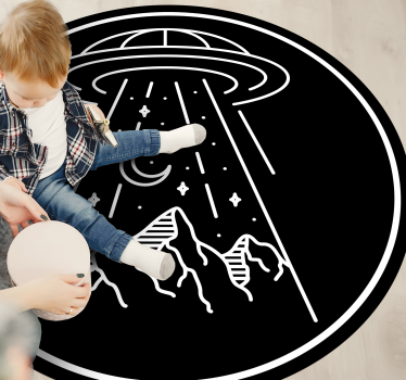 Tapis vinyle pour chambre Dessin d'ovni - TenStickers