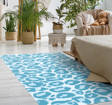 Tapis vinyle pour chambre Imprimé léopard bleu - TenStickers