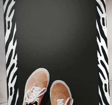 tapis vinyle pour couloir Coureur noir zèbre - TenStickers