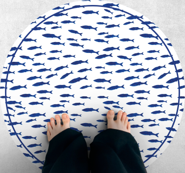 Tapis vinyle animal banc de poissons - TenStickers