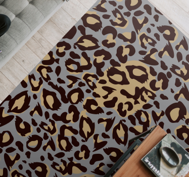 Tapis vinyle animal imprimé léopard gris - TenStickers