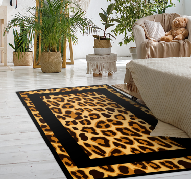 Tapis vinyle animal motif léopard rectangulaire - TenStickers