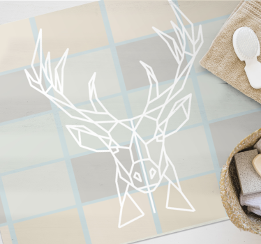 Tapis vinyle animal exposition géométrique de cerfs - TenStickers