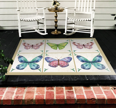Tapis vinyle animal illustration de papillon - TenStickers