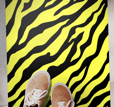 Tapis vinyle animal imprimé zèbre jaune - TenStickers
