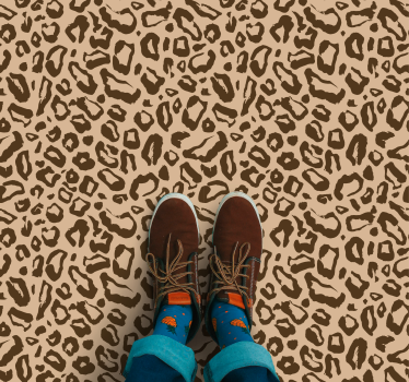 Tapis vinyle animal imprimé léopard marron - TenStickers