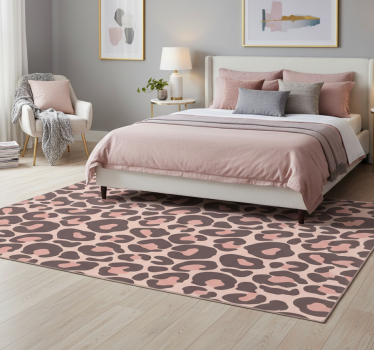 Tapis vinyle animal imprimé léopard rose - TenStickers
