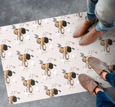 Tapis vinyle animal jeu de motifs d'éléphant - TenStickers