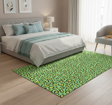 Tapis vinyle animal léopard coloré sur pistache - TenStickers