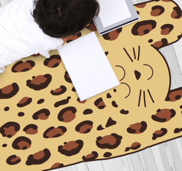 Tapis vinyle animal léopard heureux - TenStickers