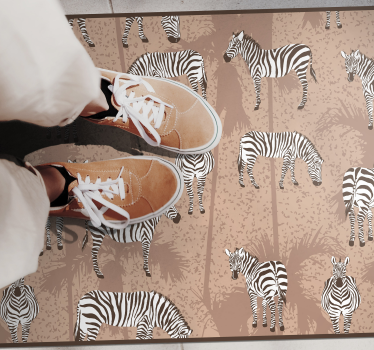 Tapis vinyle animal modèle de troupeau de zèbres - TenStickers