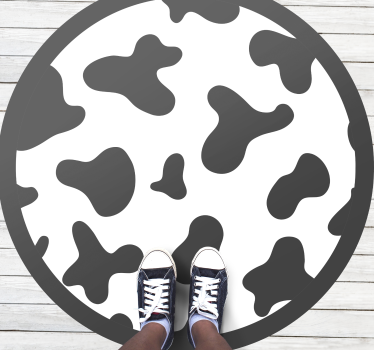 Tapis vinyle animal motif circulaire en cuir de vache - TenStickers