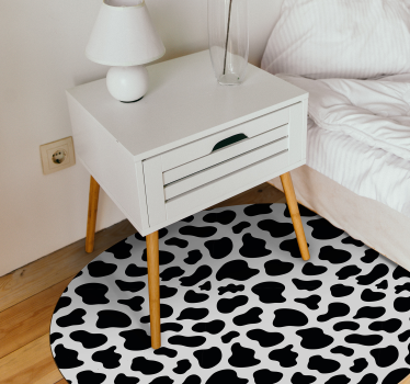 Tapis vinyle animal motif circulaire en peau de vache - TenStickers