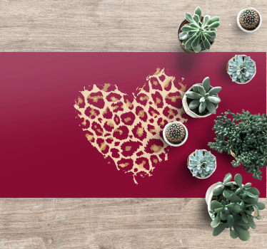Tapis vinyle animal motif cœur - TenStickers