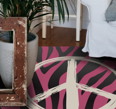 Tapis vinyle animal motif de signe de paix - TenStickers