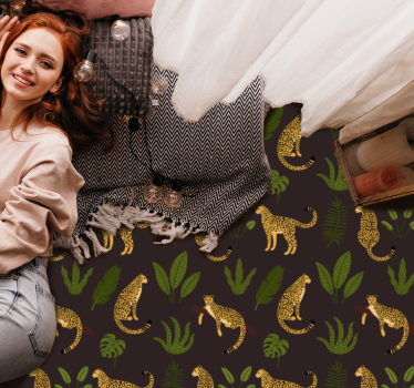 Tapis vinyle animal motif feuille de léopard - TenStickers