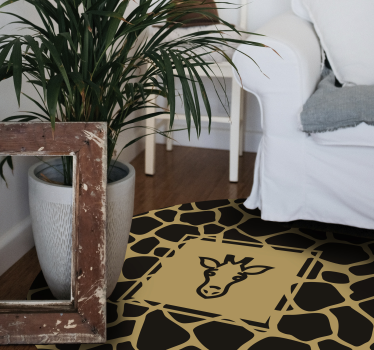 Tapis vinyle animal motif girafe rond - TenStickers