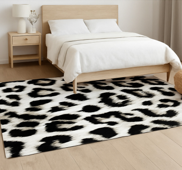 Tapis vinyle animal motif léopard blanc - TenStickers