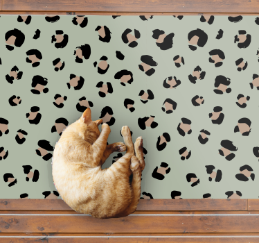 Tapis vinyle animal motif léopard esthétique - TenStickers