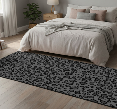 Tapis vinyle animal motif léopard gris foncé et noir - TenStickers