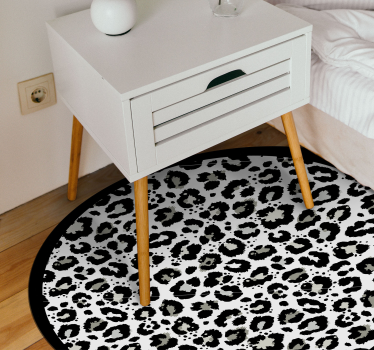 Tapis vinyle animal motif léopard rond - TenStickers