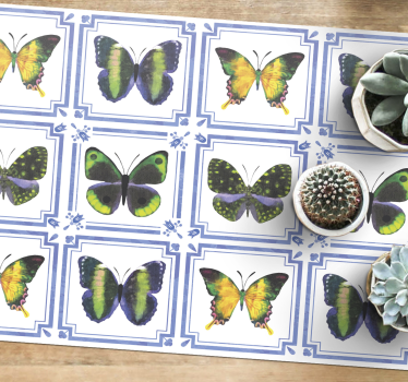 Tapis vinyle animal motif papillon - TenStickers