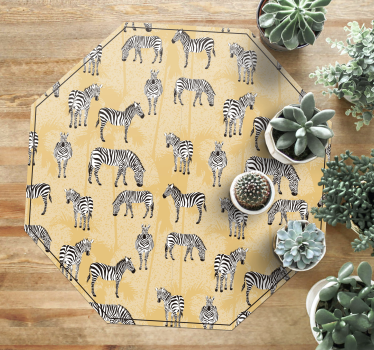 Tapis vinyle animal motif safari zèbre - TenStickers