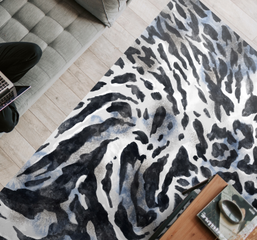Tapis vinyle animal noir et blanc sauvage - TenStickers