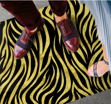 Tapis vinyle animal motif zèbre doré - TenStickers